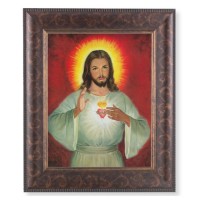 11 1/4" x 13 1/4" Art Deco Frame with an 8" x 10" The Sacred Heart of Jesus Print