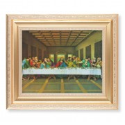 10 1/4" x 12 1/4" Satin Gold Frame with an 8" x 10" Last Supper Print