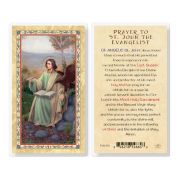 Prayer to St. John Evangelist Laminated Holy Card. Inc. of 25
