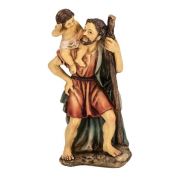 4" Cold Cast Resin Hand Painted Statue of Saint Christopher in a Deluxe Window Box