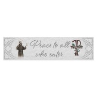 23" x 6" Saint Francis Wooden Door Blessing Plaque