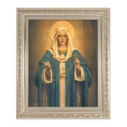 10" x 12" Ornate Silver Frame with a Madonna of the Rosary Print