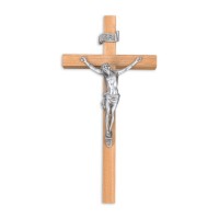 10" Oak Wood Cross with a Fine Pewter Corpus 10" Oak Wood Cross with a Fine Pewter Corpus