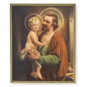 8" x 10" Gold Plaque Frame with a Chambers: St. Joseph with Jesus Print