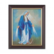 10" x 12" Walnut Frame with Gold Inside Lip and a 8" x 10" Our Lady of Grace Print