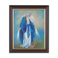 10" x 12" Walnut Frame with Gold Inside Lip and a 8" x 10" Our Lady of Grace Print
