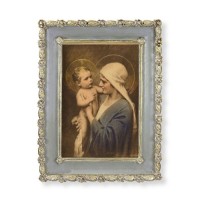 5 1/2" x 7 1/2" Rosebud Frame with Chambers: Jesus and Mary Print