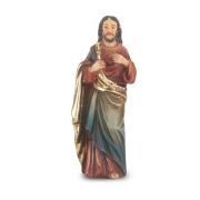 4" Cold Cast Resin Hand Painted Statue of Sacred Heart in a Deluxe Window Box