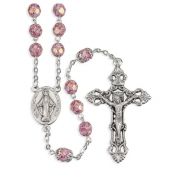 Pink Alabaster Luster Glass Bead Rosary