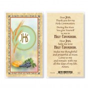 25pk - First Holy Communion Unisex Gold Stamped Laminated Holy Card  Pk 25