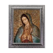 10 1/2" x 12 1/2" Grey Oak Finish Frame with an 8" x 10" Our Lady of Guadalupe Print