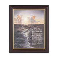 10" x 12" Walnut Frame with Gold Inside Lip and a 8" x 10" Footprints Print