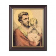 10" x 12" Walnut Frame with Gold Inside Lip and a 8" x 10" St. Joseph with Crying Jesus Print