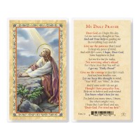 25pk - My Daily Prayer - Christ Garden  Gold Stamped Laminated Holy Card  Pk 25