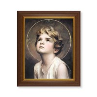 10 1/2" x 12 1/2" Walnut Finish Beveled Frame with 8" x 10" Chambers: Divine Innocence Textured Art
