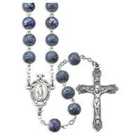 8mm Montana Blue Lava Bead Rosary