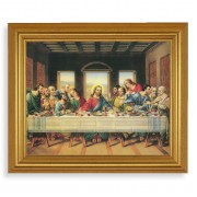 10" x 12" Gold Leaf Finish Beveled Frame with 8" x 10" Last Supper Textured Art