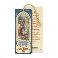 10pk - First Communion-Girl Laminated Bookmark with Tassle (Sold in Inc. of 10)