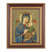 11 1/2" x 13 1/2" Cherry Frame with Gold Trim with an 8" x 10" Our Lady Perpetual Help Print