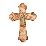 Our Lady of Guadalupe 12" Laser Cut Wood Vintage Cross