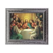10 1/2" x 12 1/2" Grey Oak Finish Frame with an 8" x 10" Last Supper Print