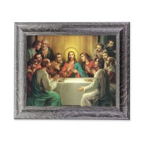 10 1/2" x 12 1/2" Grey Oak Finish Frame with an 8" x 10" Last Supper Print