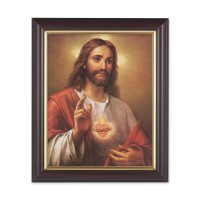 10" x 12" Walnut Frame with Gold Inside Lip and a 8" x 10" Sacred Heart of Jesus Print 10" x 12" Walnut Frame with Gold Inside Lip and a 8" x 10" Sacred Heart of Jesus Print