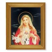 10" x 12" Gold Leaf Finish Beveled Frame with 8" x 10" Immaculate Heart of Mary Textured Art