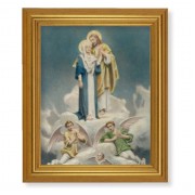 10" x 12" Gold Leaf Finish Beveled Frame with 8" x 10" Chambers: Jesus and Mary Textured Art