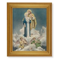 10" x 12" Gold Leaf Finish Beveled Frame with 8" x 10" Chambers: Jesus and Mary Textured Art