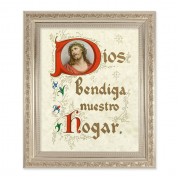 10" x 12" Ornate Silver Frame with a House Blessing (Spanish) Print