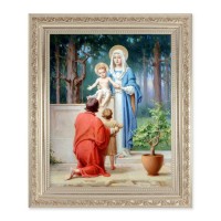 10" x 12" Ornate Silver Frame with a Chambers: The Holy Family with St. John Baptist Print