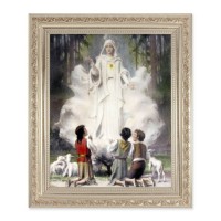 10" x 12" Ornate Silver Frame with an Our Lady of Fatima Print