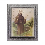 10 1/2" x 12 1/2" Grey Oak Finish Frame with an 8" x 10" Saint Francis Print