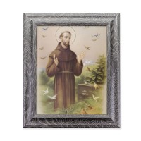 10 1/2" x 12 1/2" Grey Oak Finish Frame with an 8" x 10" Saint Francis Print