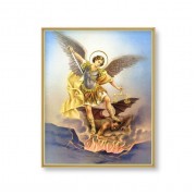 11" x 14" Gold Plaque Frame with a Saint Michael Print