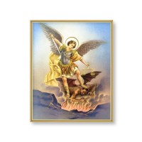 11" x 14" Gold Plaque Frame with a Saint Michael Print 11" x 14" Gold Plaque Frame with a Saint Michael Print