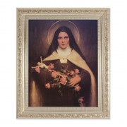 10" x 12" Ornate Silver Frame with a Chambers: St. Therese Print