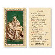 25pk - Pieta - Mother Of Sorrow Gold Stamped Laminated Holy Card  Pk 25