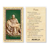 25pk - Pieta - Mother Of Sorrow Gold Stamped Laminated Holy Card  Pk 25
