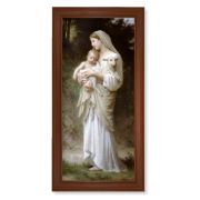 17 1/4" x 33 1/4" Walnut Finished Beveled Frame with 14" x 30" Divine Innocence Textured Art
