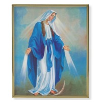 8" x 10" Gold Plaque Frame with a Our Lady of Grace Print