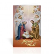 10pk - Holy Family in Manger with Seven Angels Christmas Card  Sold in inc of 10