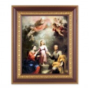 11 1/2" x 13 1/2" Cherry Frame with Gold Trim with an 8" x 10" Heavenly and Earthly Trinities Print