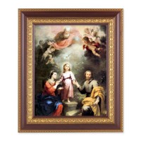 11 1/2" x 13 1/2" Cherry Frame with Gold Trim with an 8" x 10" Heavenly and Earthly Trinities Print
