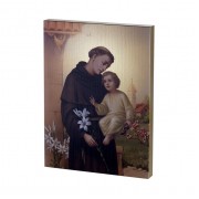 7 1/2" x 10" Saint Anthony Gold Embossed Wood Plaque