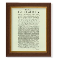 10 1/2" x 12 1/2" Walnut Finish Beveled Frame with 8" x 10" Go Placidly Textured Art