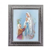 10 1/2" x 12 1/2" Grey Oak Finish Frame with an 8" x 10" Our Lady of Lourdes Print 10 1/2" x 12 1/2" Grey Oak Finish Frame with an 8" x 10" Our Lady of Lourdes Print