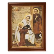 15 1/2" x 19 1/2" Walnut Finish Frame with Gold Accent and a 12" x 16" The Holy Family in Nazareth Textured Art