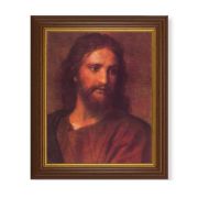 10 1/2" x 12 1/2" Walnut Finish Beveled Frame with 8" x 10" Christ at 33 Textured Art